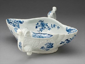 Two-Handled Sauceboat, Worcester, c. 1755. Creator: Royal Worcester.