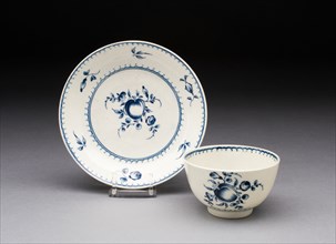 Cup and Saucer, Worcester, c. 1775. Creator: Royal Worcester.
