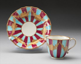 Cup and Saucer, Worcester, c. 1770. Creator: Royal Worcester.