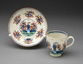 Teacup and Saucer, Worcester, c. 1770. Creator: Royal Worcester.