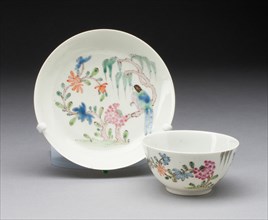 Tea Bowl and Saucer, Worcester, 1750/60. Creator: Royal Worcester.