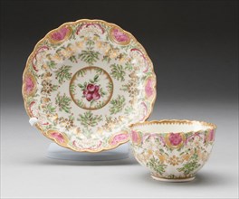 Tea Bowl and Saucer, Worcester, c. 1775. Creator: Royal Worcester.
