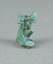 Amulet of the God Shu with Disk, Egypt, Late Period-Ptolemaic (about 7th-1st century BCE). Creator: Unknown.