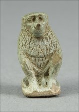 Amulet of a Baboon, Egypt, Third Intermediate Period, Dynasty 21-25 (1070-656 BCE). Creator: Unknown.