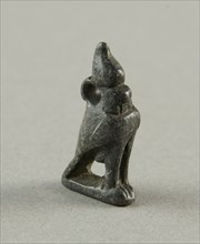 Amulet of the God Horus as a Falcon with Double Crown, Egypt, Late Period, Dynasty 26-31 (664... Creator: Unknown.