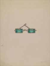 Spectacles with Green Lenses, c. 1936. Creator: Herbert Marsh.