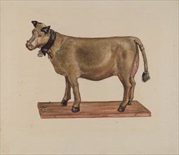 Toy Cow on Stand, c. 1937. Creator: James McLellan.