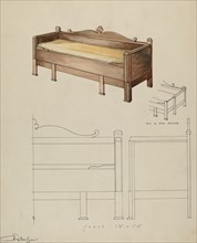 Settee and Folding Bed, 1935/1942. Creator: Kurt Melzer.