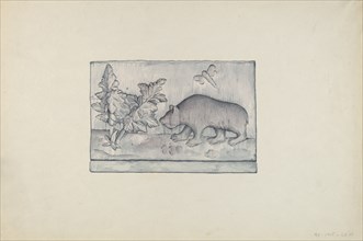 Relief Panel of Bear, 1935/1942. Creator: Flora Merchant.