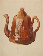 Stoneware Teapot, 1935/1942. Creator: Merkley, Arthur G..