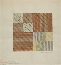 Patchwork Quilt Squares (4), c. 1941. Creator: Ralph N. Morgan.