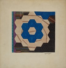 Silk Quilt (Hexagonal Pattern), 1940. Creator: Ralph N. Morgan.