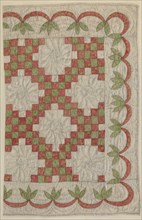 Quilt for Doll's Bed, c. 1940. Creator: Stella Mosher.