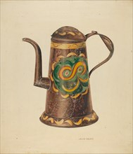 Toleware Coffee Pot, c. 1940. Creator: Lelah Nelson.