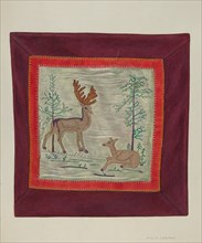 Applique Coverlet (Detail), c. 1941. Creator: Adolph Opstad.
