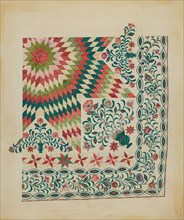Applique and Patchwork Quilt, c. 1936. Creator: John Oster.