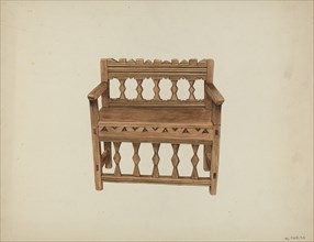 Bench, c. 1939. Creator: Marjery Parish.