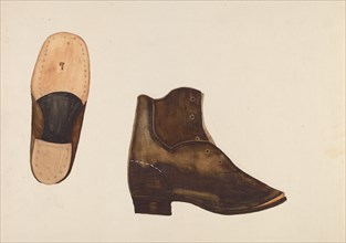 Child's Shoes, c. 1937. Creator: Marjery Parish.
