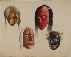 Masks, 1938. Creator: Louis Plogsted.