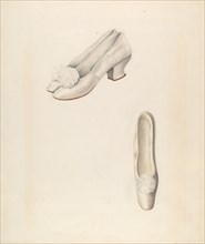 Woman's Slippers, c. 1937. Creator: Ray Price.