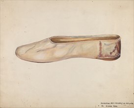 Woman's Slippers, c. 1937. Creator: Edna C. Rex.