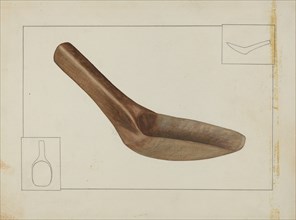 Square Wooden Spoon, c. 1937. Creator: Wilbur M Rice.