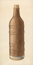 Wooden Wine Bottle, c. 1938. Creator: Wilbur M Rice.