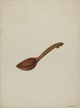 Oval Wooden Spoon, c. 1937. Creator: Wilbur M Rice.