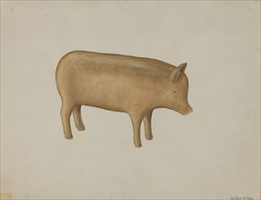 Wooden Pig, 1935/1942. Creator: Wilbur M Rice.