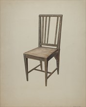 Wooden Straight Chair, c. 1938. Creator: Wilbur M Rice.