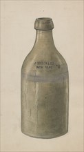 Stoneware Beer Bottle, c. 1938. Creator: Wilbur M Rice.