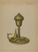 Sperm Oil Lamp, c. 1936. Creator: Janet Riza.