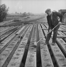 Construction of the Birmingham to Preston Motorway (M6), Staffs, 20/09/1961 Creator: John Laing plc.