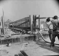 Construction of the Birmingham to Preston Motorway (M6), Staffordshire, 01/05/1962. Creator: John Laing plc.