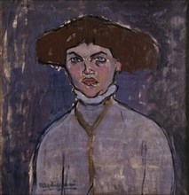 Buste de jeune femme , 1908. Creator: Modigliani, Amedeo (1884-1920).
