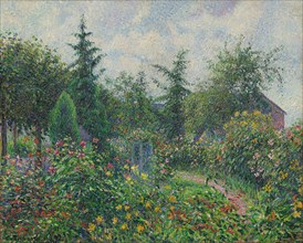 Garden and henhouse at Octave Mirbeau's, Les Damps, 1892. Creator: Pissarro, Camille (1830-1903).