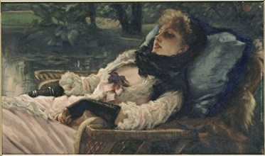 La Rêveuse (The dreamer, or Summer evening), c. 1876. Creator: Tissot, James Jacques Joseph (1836-1902).