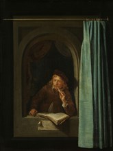 Man Smoking a Pipe. Self-Portrait, 1650. Creator: Dou, Gerard (Gerrit) (1613-1675).