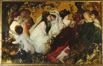 Modern Amoretti, Triptych, right panel, 1868. Creator: Makart, Hans (1840-1884).