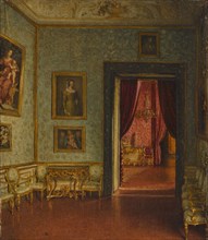 Palazzo Colonna. View to the Sala del Trono. Creator: Heuss, Eduard (Franz Eduard) von (1808-1880).