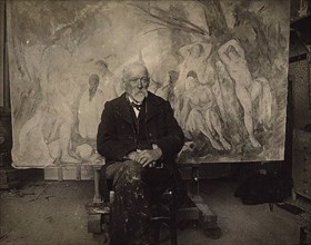 Paul Cézanne in his studio in Les Lauves, 1904. Creator: Bernard, Émile (1868-1941).