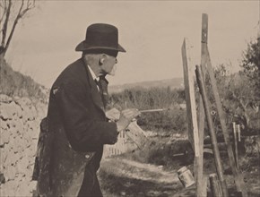 Paul Cézanne painting at Les Lauves, 1906. Creator: Roussel, Ker-Xavier (1867-1944).