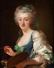 Portrait of Anne Vallayer-Coster (1744-1818), 1783. Creator: Roslin, Alexander (1718-1793).