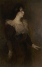 Portrait of Pauline Ménard-Dorian (1870-1941), c. 1890. Creator: Carrière, Eugène (1849-1906).