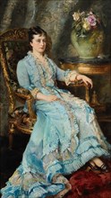 Portrait of Princess Ekaterina Mikhailovna Dolgorukova (1847-1922), 1880. Creator: Makovsky, Konstantin Yegorovich (1839-1915).