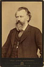 Portrait of the composer Johannes Brahms (1833-1897), c. 1870. Creator: Hanfstaengl, Erwin (1837-1905).