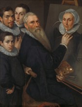 Self-Portrait of the painter with his family, 1594. Creator: Delff, Jakob Willemsz., the Elder (1550-1601).