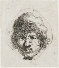 Self-portrait scowling, ca 1631. Creator: Rembrandt van Rhijn (1606-1669).