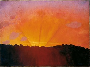 Sunset, Orange Sky, 1910. Creator: Vallotton, Felix Edouard (1865-1925).