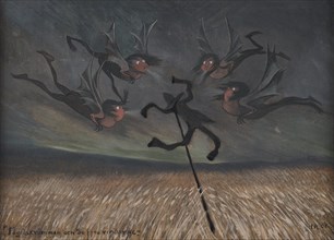 The scarecrow and the four winds, 1906. Creator: Arosenius, Ivar (1878-1909).